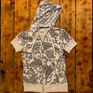 Short sleeve front zip hoodie